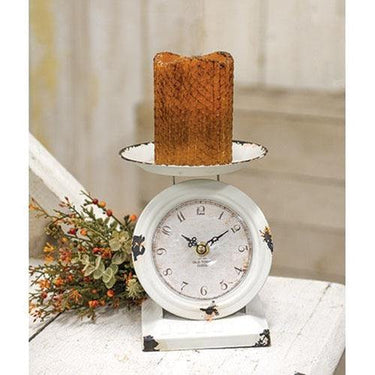 Farmhouse White Old Town Scale Clock - The Fox Decor